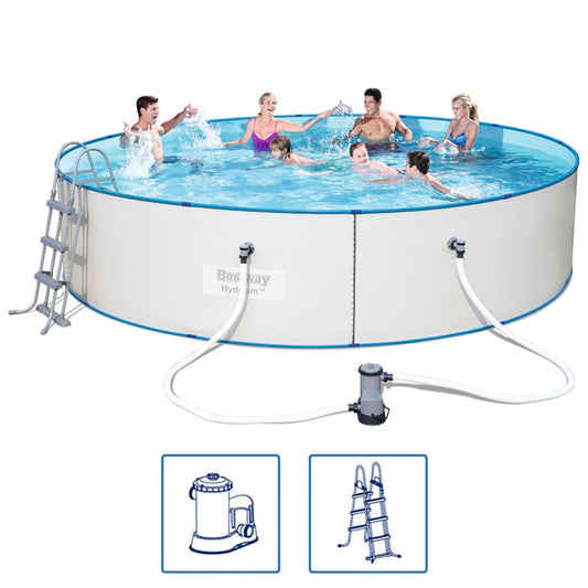 Bestway Set Piscina Rotonda Hydrium Telaio Acciaio 460X90 Cm