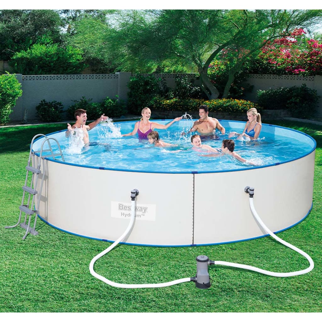 Bestway Set Piscina Rotonda Hydrium Telaio Acciaio 460X90 Cm