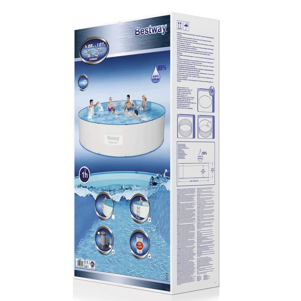Bestway Set Piscina Rotonda Hydrium Telaio Acciaio 460X90 Cm