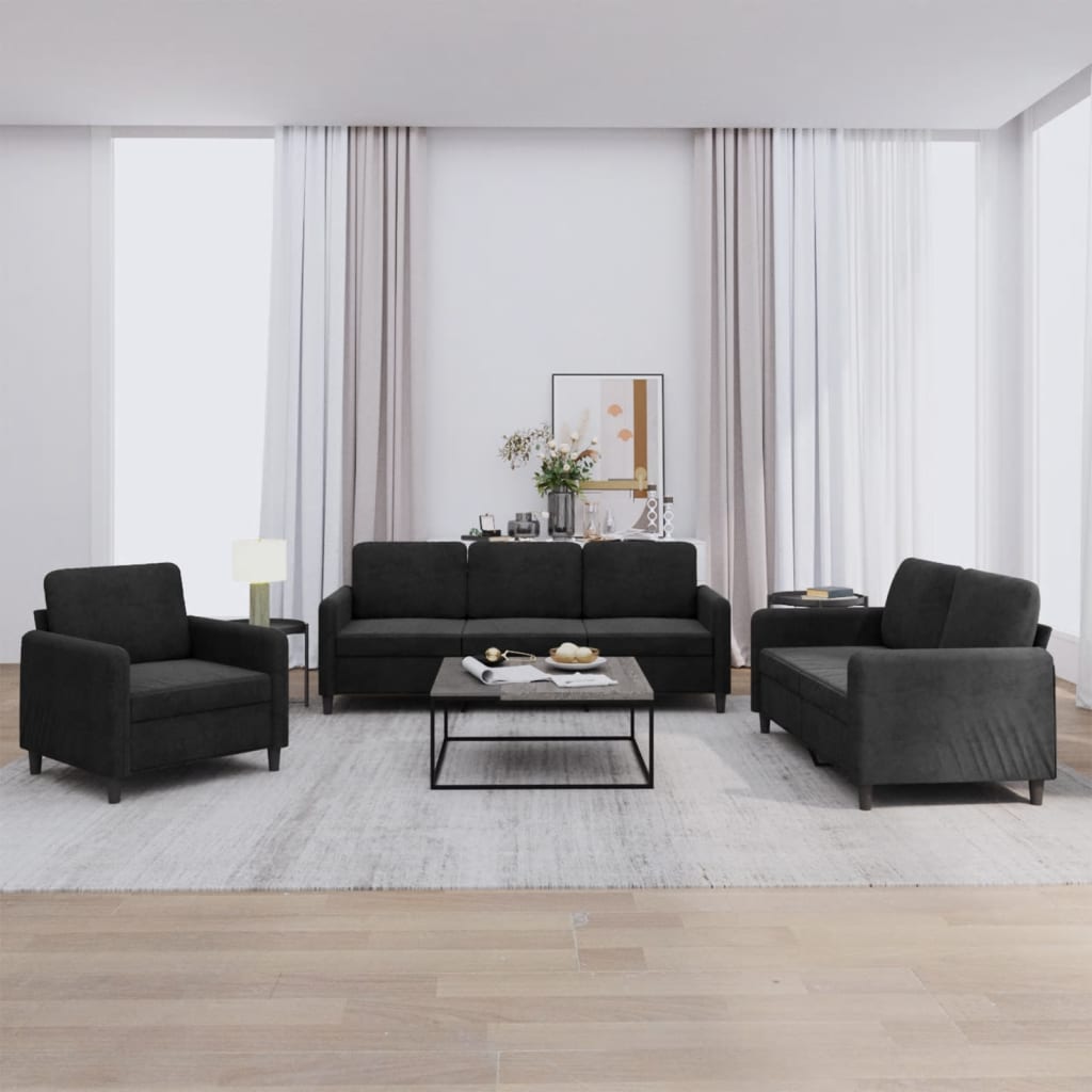 Set Di Divani 4 Pz Con Cuscini In Velluto