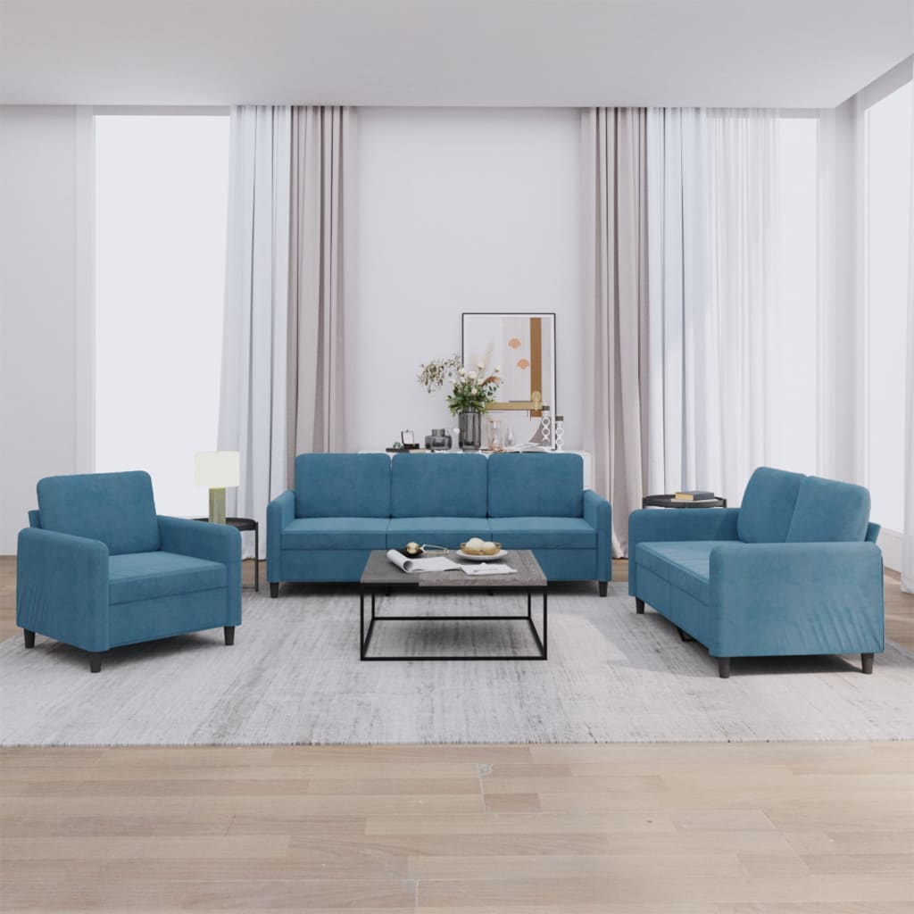 Set Di Divani 4 Pz Con Cuscini In Velluto