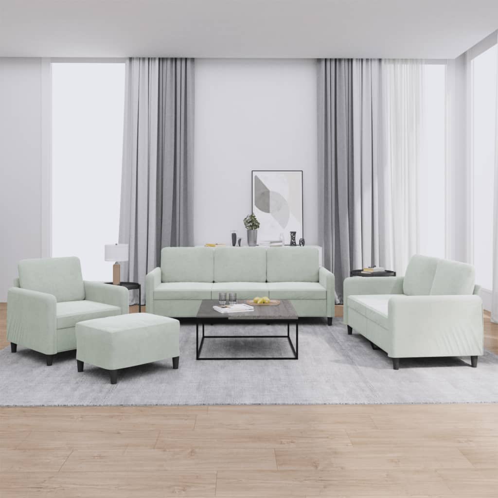 Set Di Divani 4 Pz Con Cuscini In Velluto