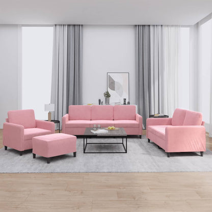 Set Di Divani 4 Pz Con Cuscini In Velluto