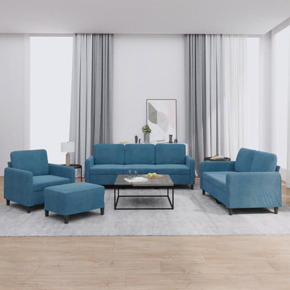 Set Di Divani 4 Pz Con Cuscini In Velluto
