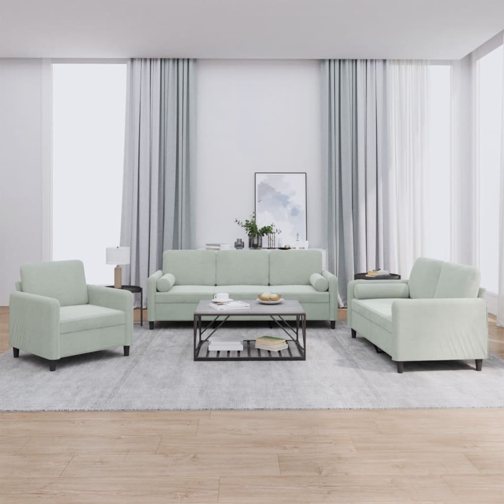 Set Di Divani 4 Pz Con Cuscini In Velluto
