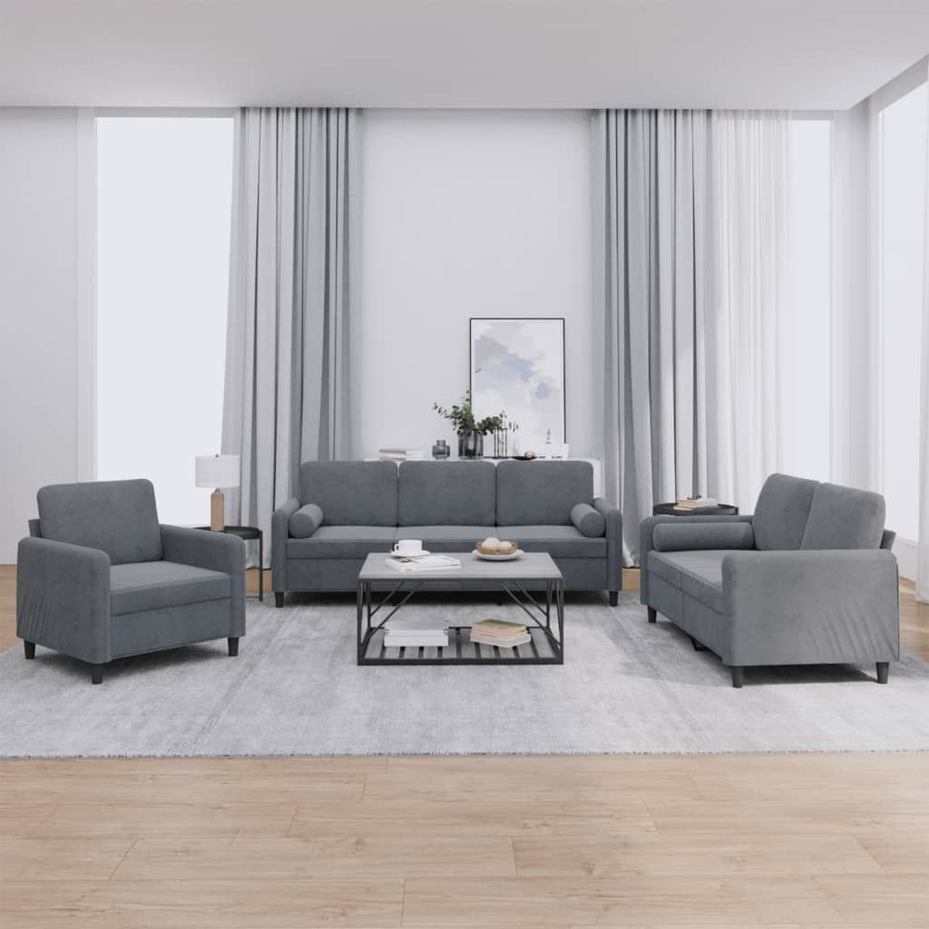 Set Di Divani 4 Pz Con Cuscini In Velluto