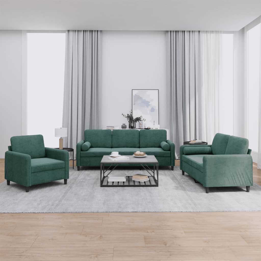 Set Di Divani 4 Pz Con Cuscini In Velluto