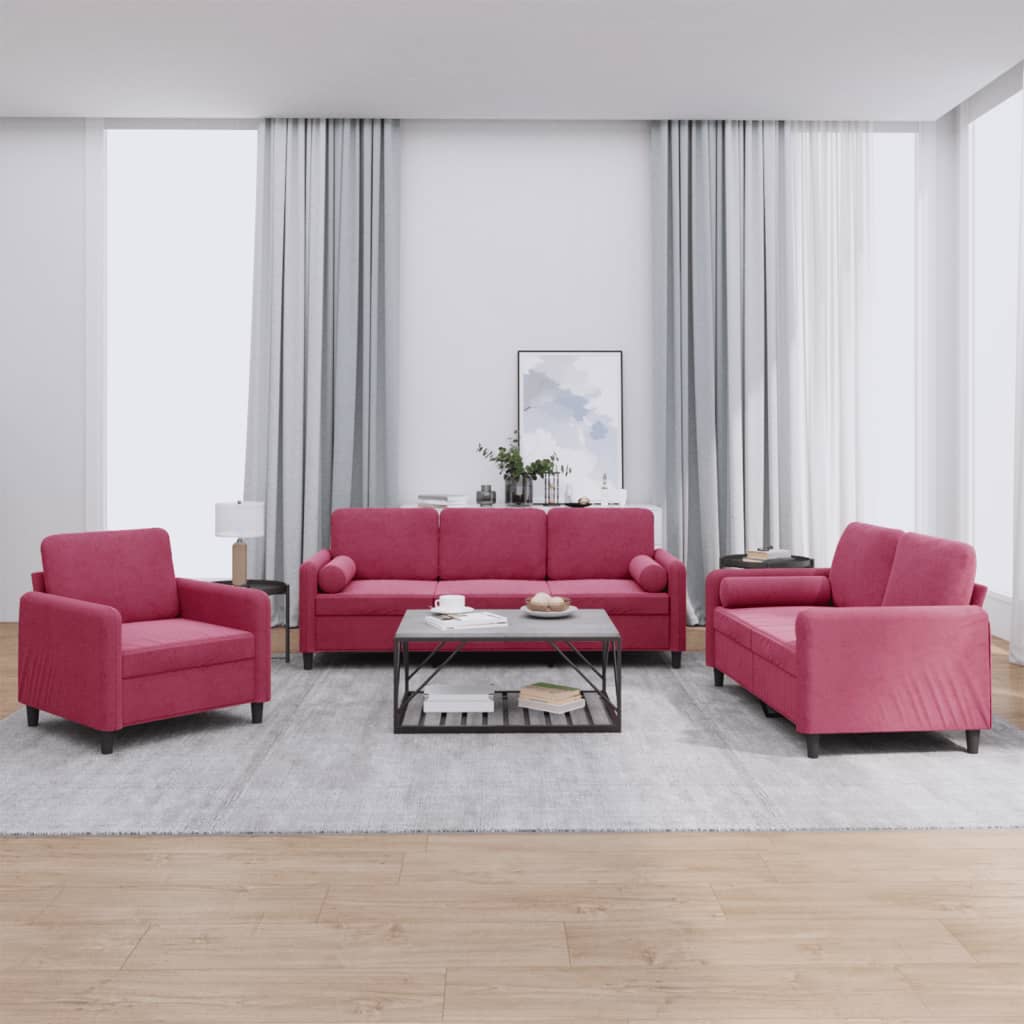 Set Di Divani 4 Pz Con Cuscini In Velluto