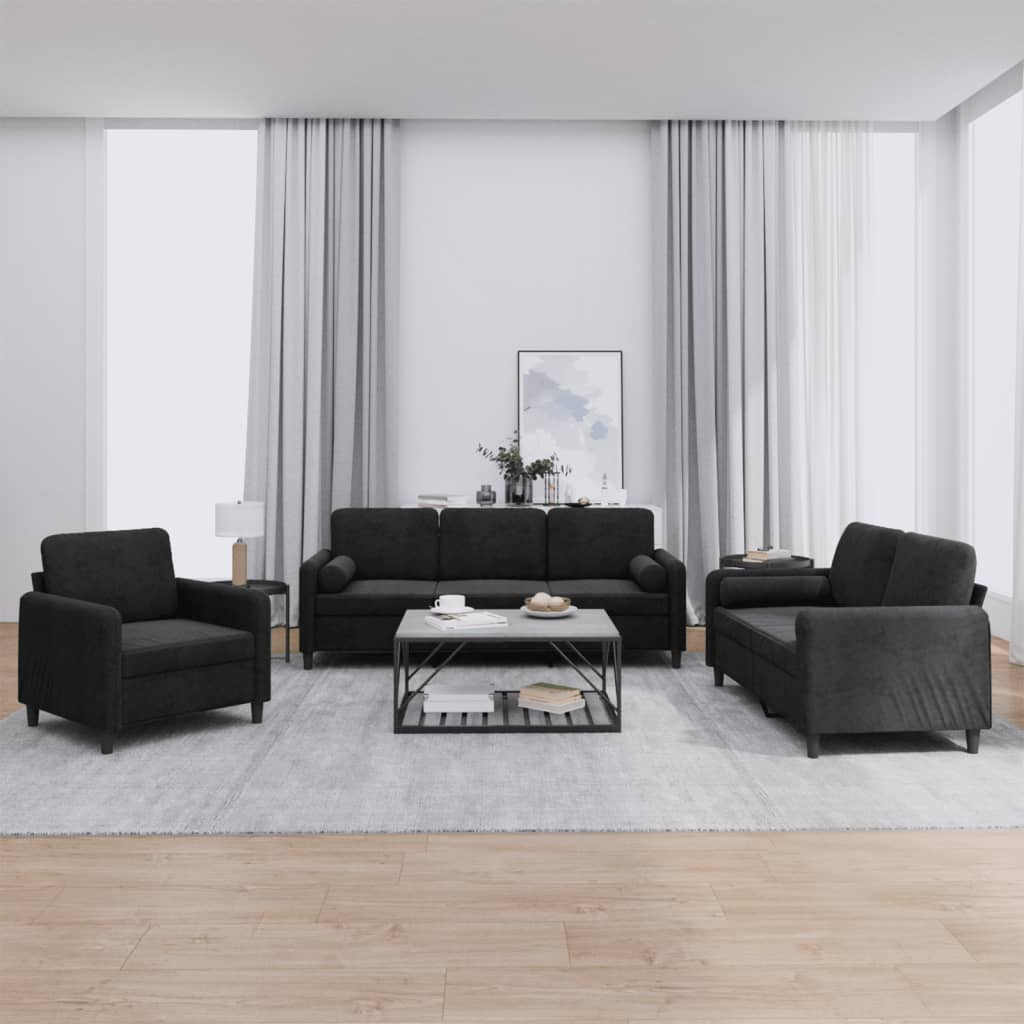 Set Di Divani 4 Pz Con Cuscini In Velluto