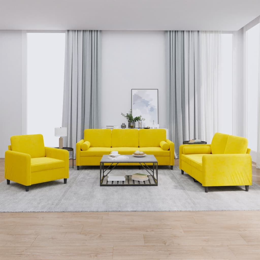 Set Di Divani 4 Pz Con Cuscini In Velluto