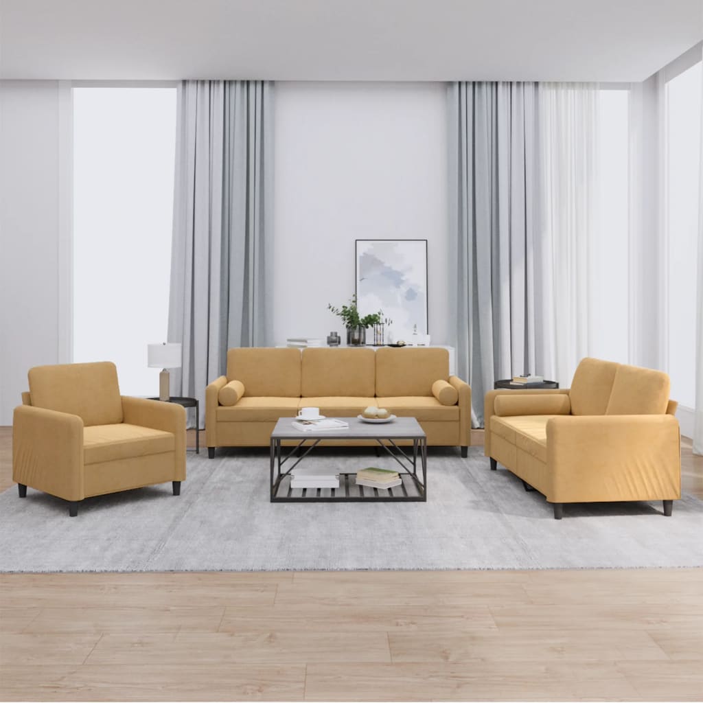 Set Di Divani 4 Pz Con Cuscini In Velluto