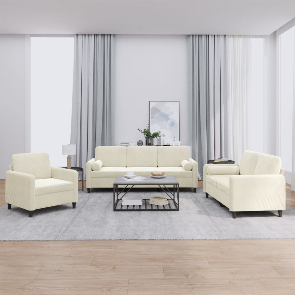 Set Di Divani 4 Pz Con Cuscini In Velluto