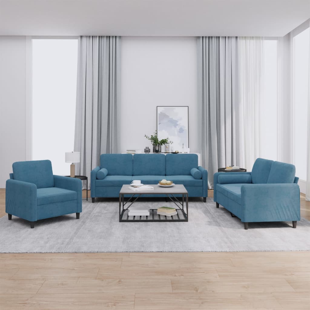 Set Di Divani 4 Pz Con Cuscini In Velluto