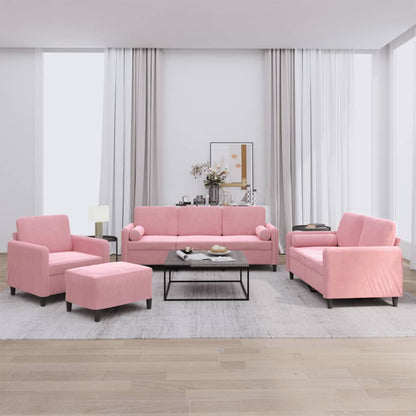 Set Di Divani 4 Pz Con Cuscini In Velluto