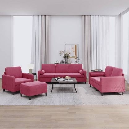 Set Di Divani 4 Pz Con Cuscini In Velluto