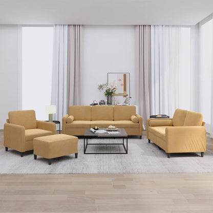 Set Di Divani 4 Pz Con Cuscini In Velluto