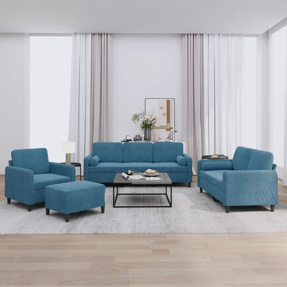 Set Di Divani 4 Pz Con Cuscini In Velluto