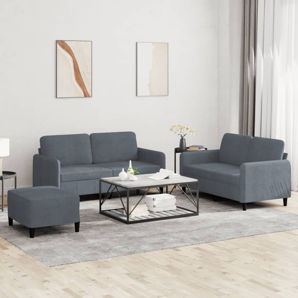 Set Di Divani 3 Pz In Velluto