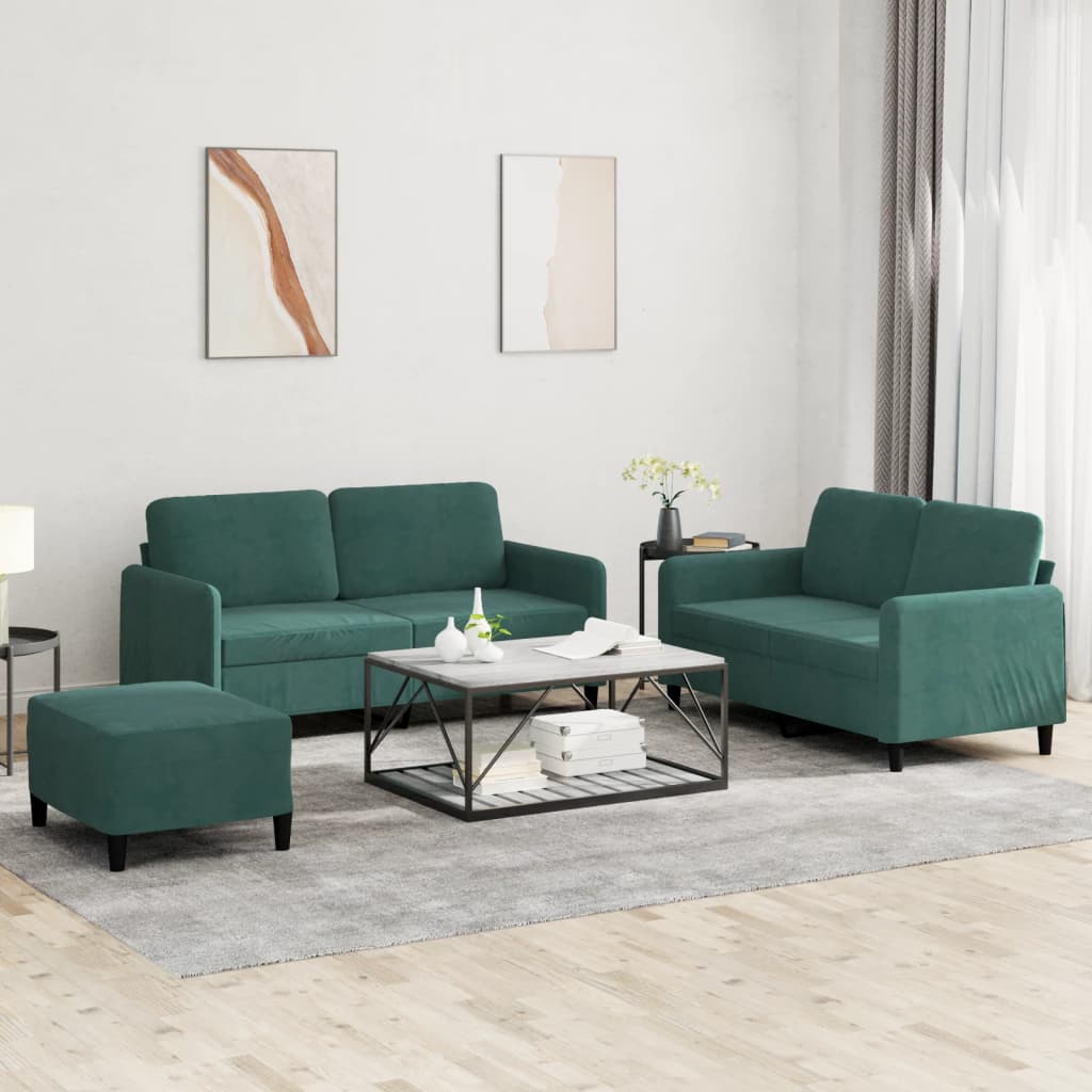 Set Di Divani 3 Pz In Velluto