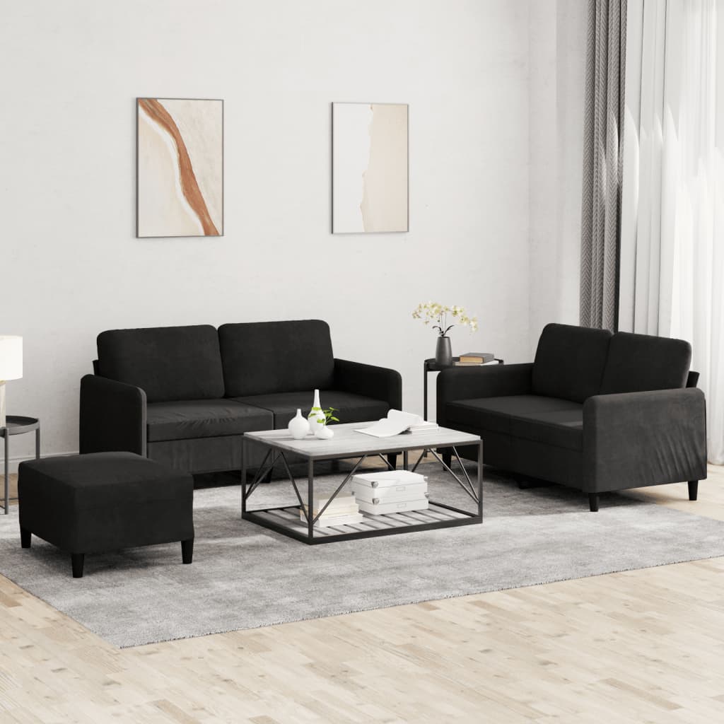 Set Di Divani 3 Pz In Velluto