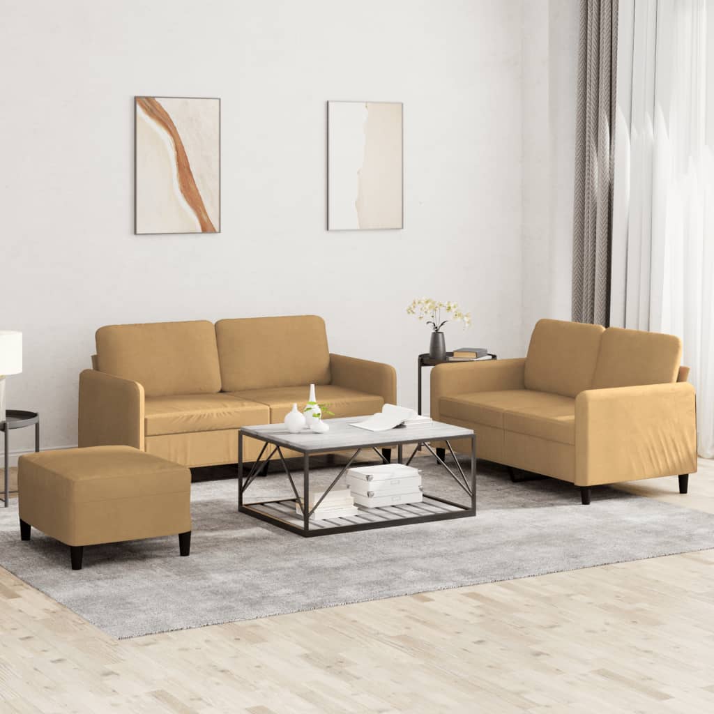 Set Di Divani 3 Pz In Velluto