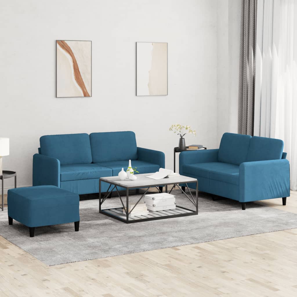 Set Di Divani 3 Pz In Velluto