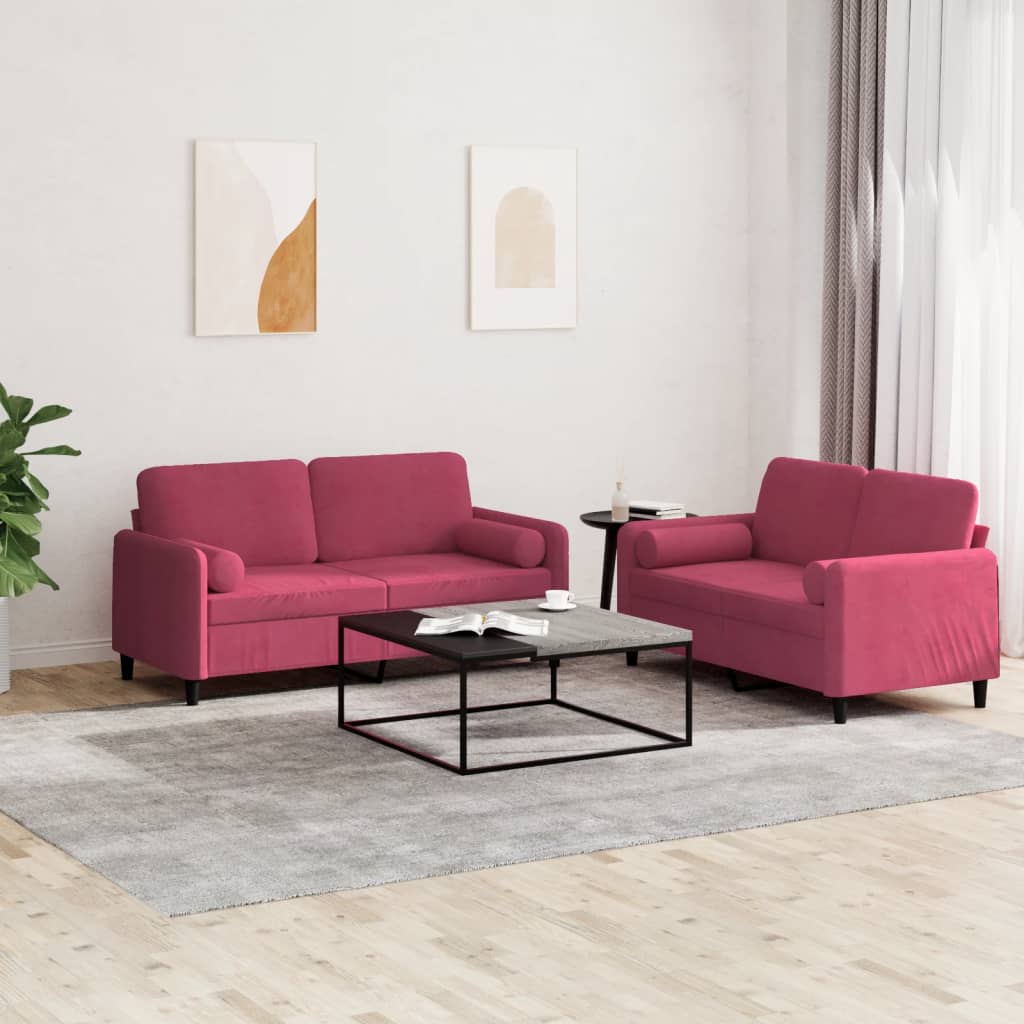 Set Di Divani 3 Pz In Velluto