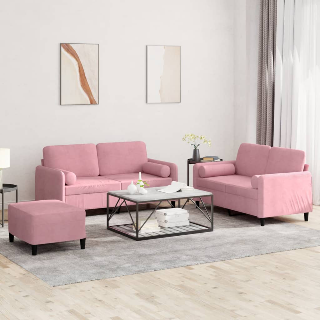 Set Di Divani 3 Pz In Velluto