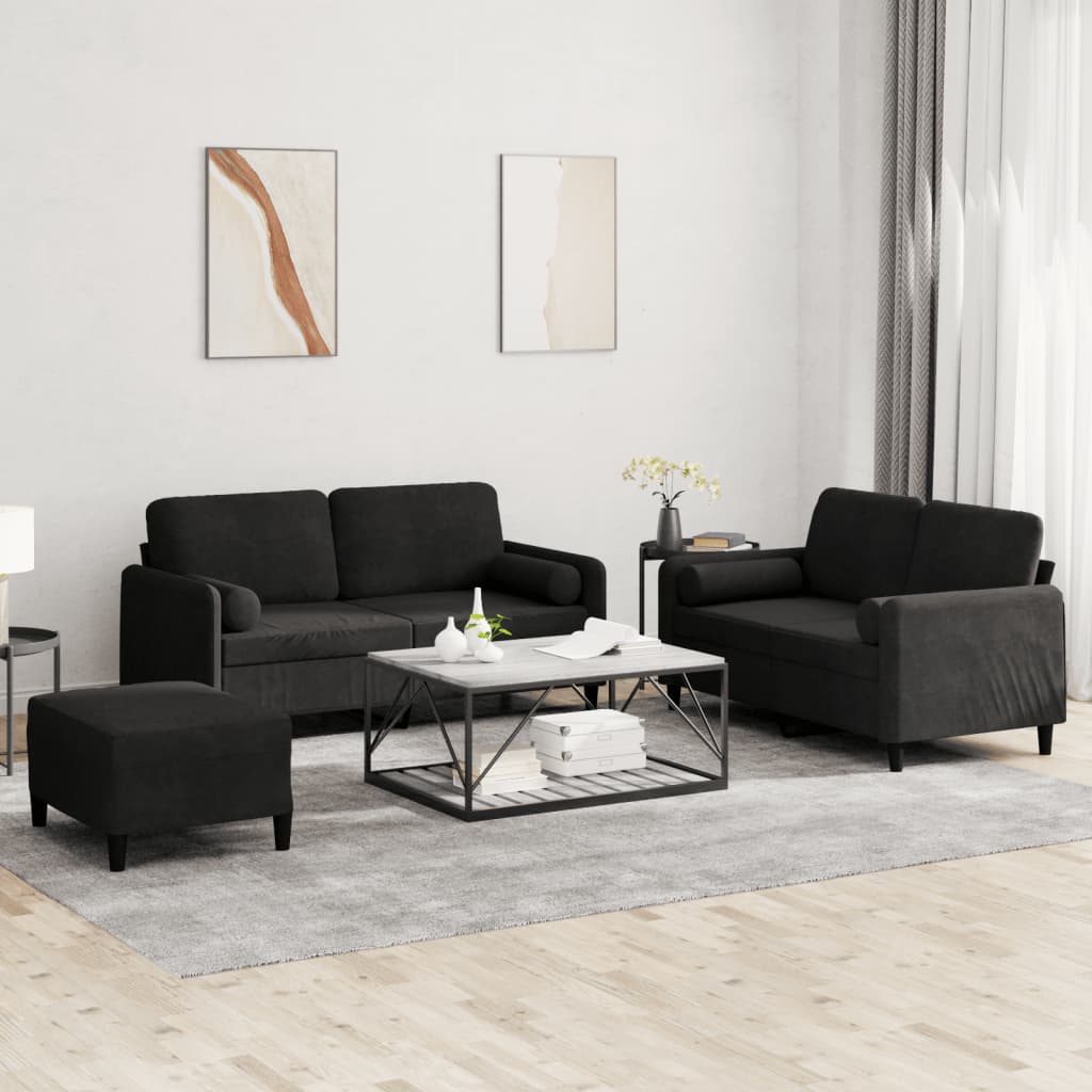 Set Di Divani 3 Pz In Velluto