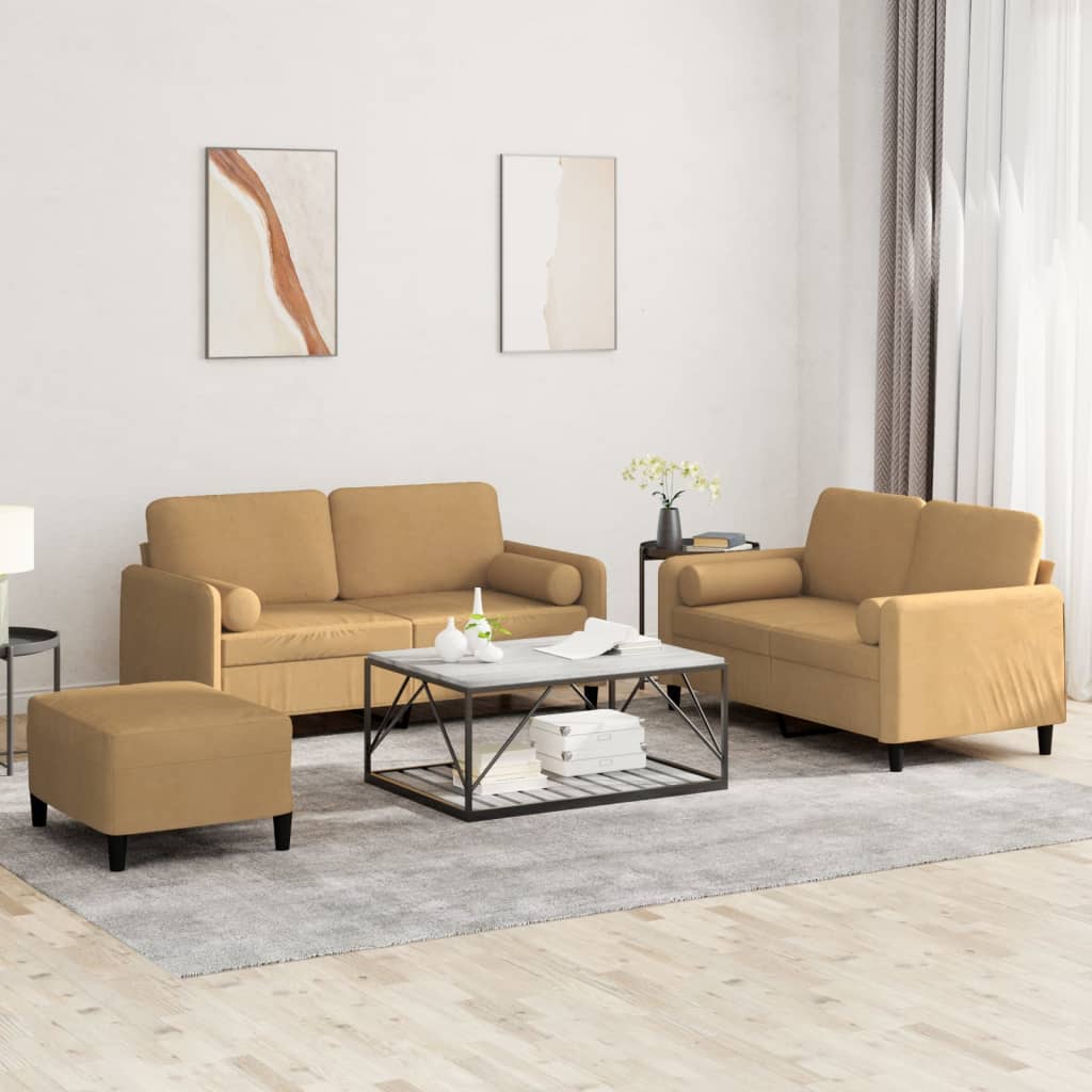 Set Di Divani 3 Pz In Velluto