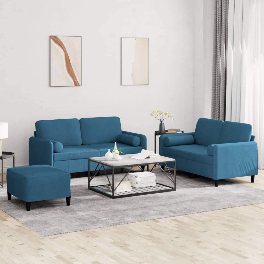 Set Di Divani 3 Pz In Velluto