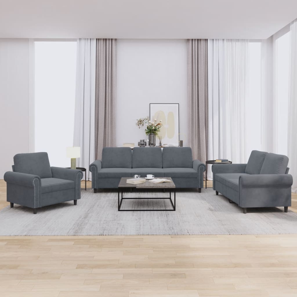 Set Di Divani 4 Pz Con Cuscini In Velluto