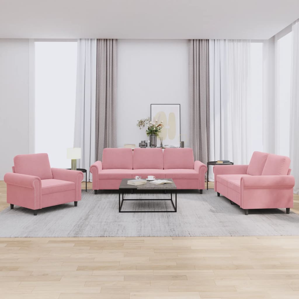 Set Di Divani 4 Pz Con Cuscini In Velluto