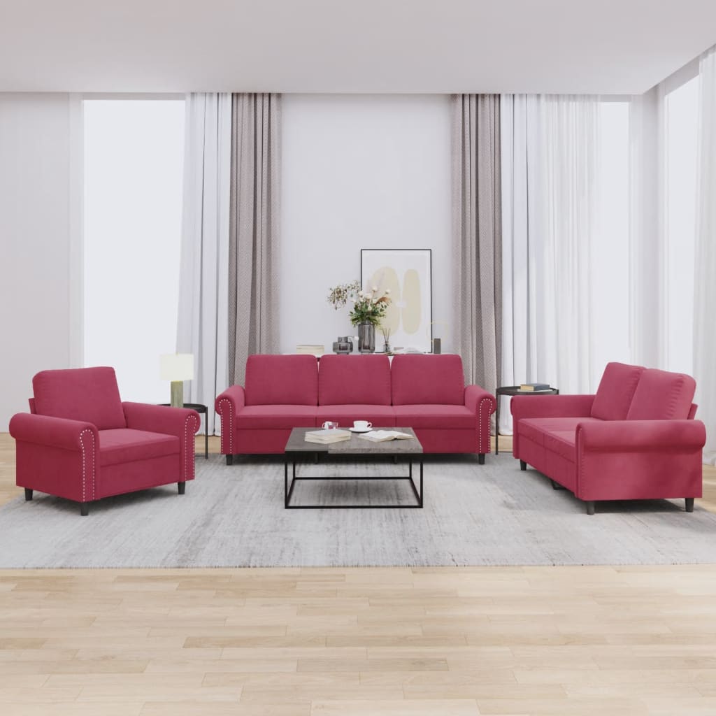 Set Di Divani 4 Pz Con Cuscini In Velluto