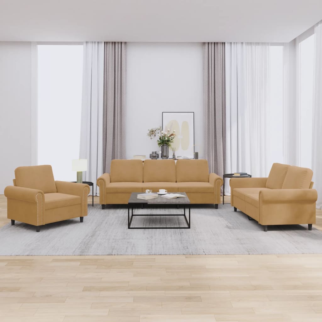 Set Di Divani 4 Pz Con Cuscini In Velluto