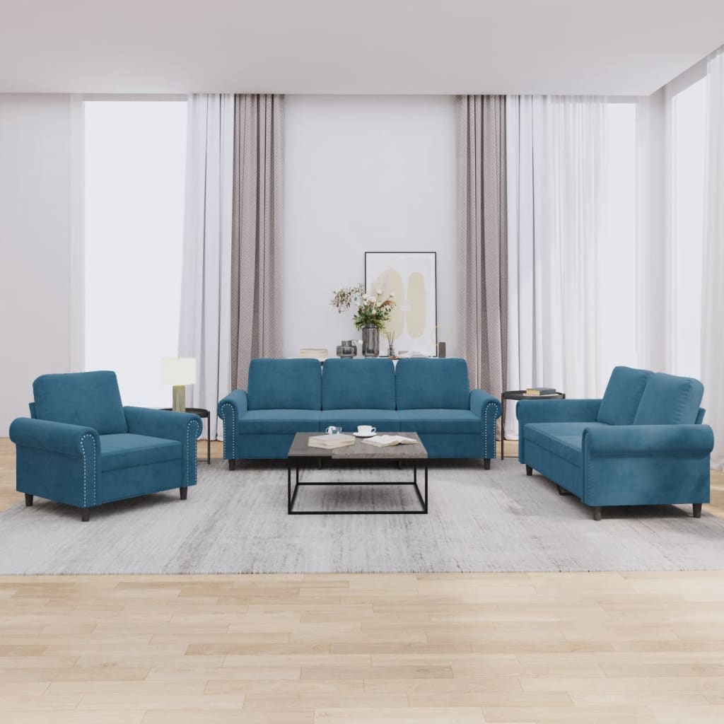 Set Di Divani 4 Pz Con Cuscini In Velluto