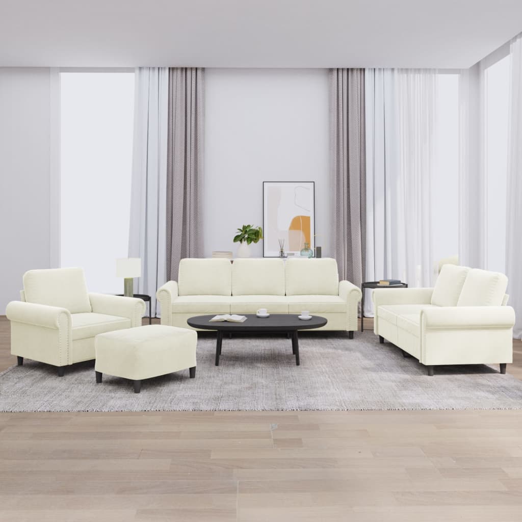 Set Di Divani 4 Pz Con Cuscini In Velluto