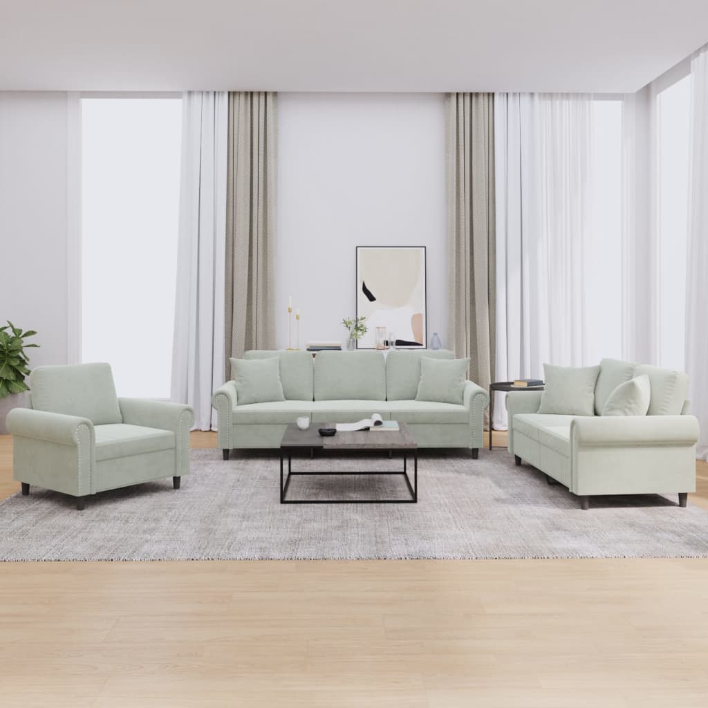 Set Di Divani 4 Pz Con Cuscini In Velluto