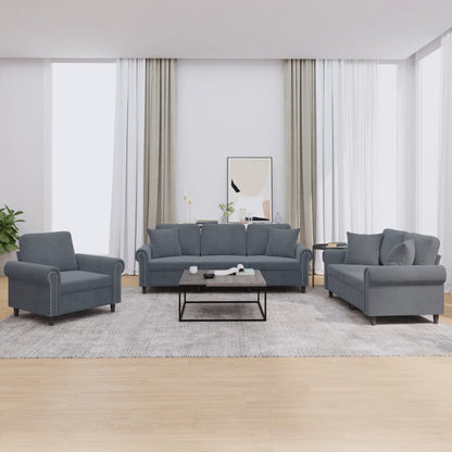 Set Di Divani 4 Pz Con Cuscini In Velluto