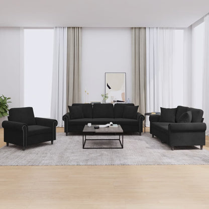 Set Di Divani 4 Pz Con Cuscini In Velluto