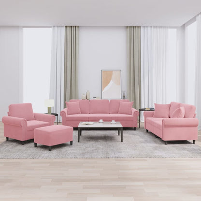 Set Di Divani 4 Pz Con Cuscini In Velluto
