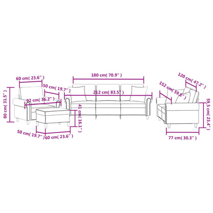 Set Di Divani 4 Pz Con Cuscini In Velluto