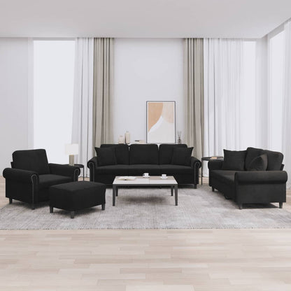 Set Di Divani 4 Pz Con Cuscini In Velluto