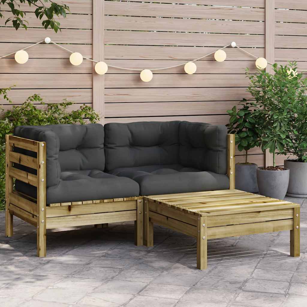 Divano Da Giardino Con Cuscini E Poggiapiedi 2 Posti