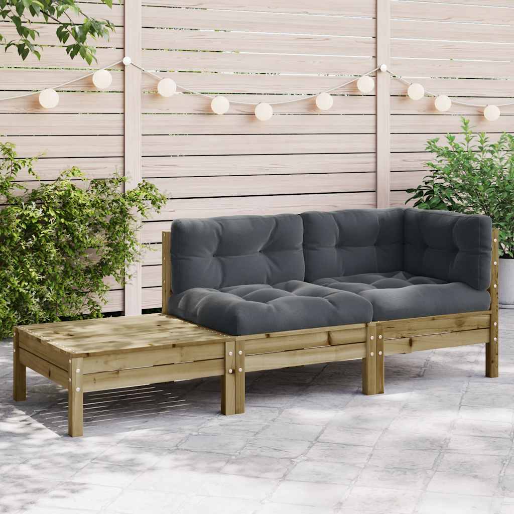 Divano Da Giardino Con Cuscini E Poggiapiedi 2 Posti