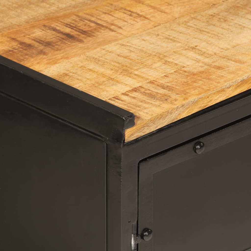 Mobile Lavabo Da Bagno 55X35X60 Cm Ferro E Legno Massello Mango