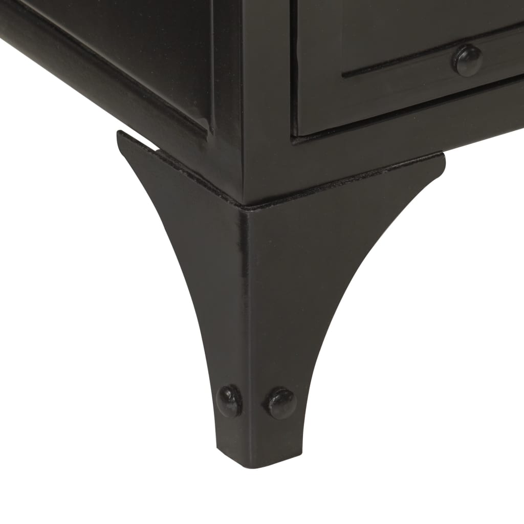 Mobile Lavabo Da Bagno 55X35X60 Cm Ferro E Legno Massello Mango
