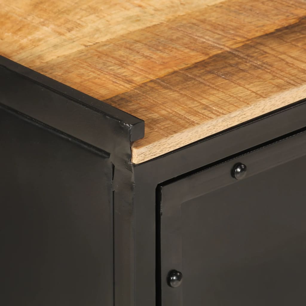 Mobile Da Bagno 40X30X60 Cm In Ferro E Legno Massello Di Mango