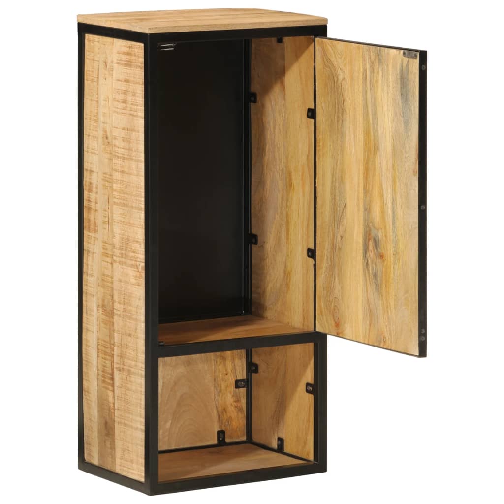 Mobile Da Bagno 40X27X90 Cm In Legno Massello Di Mango E Ferro