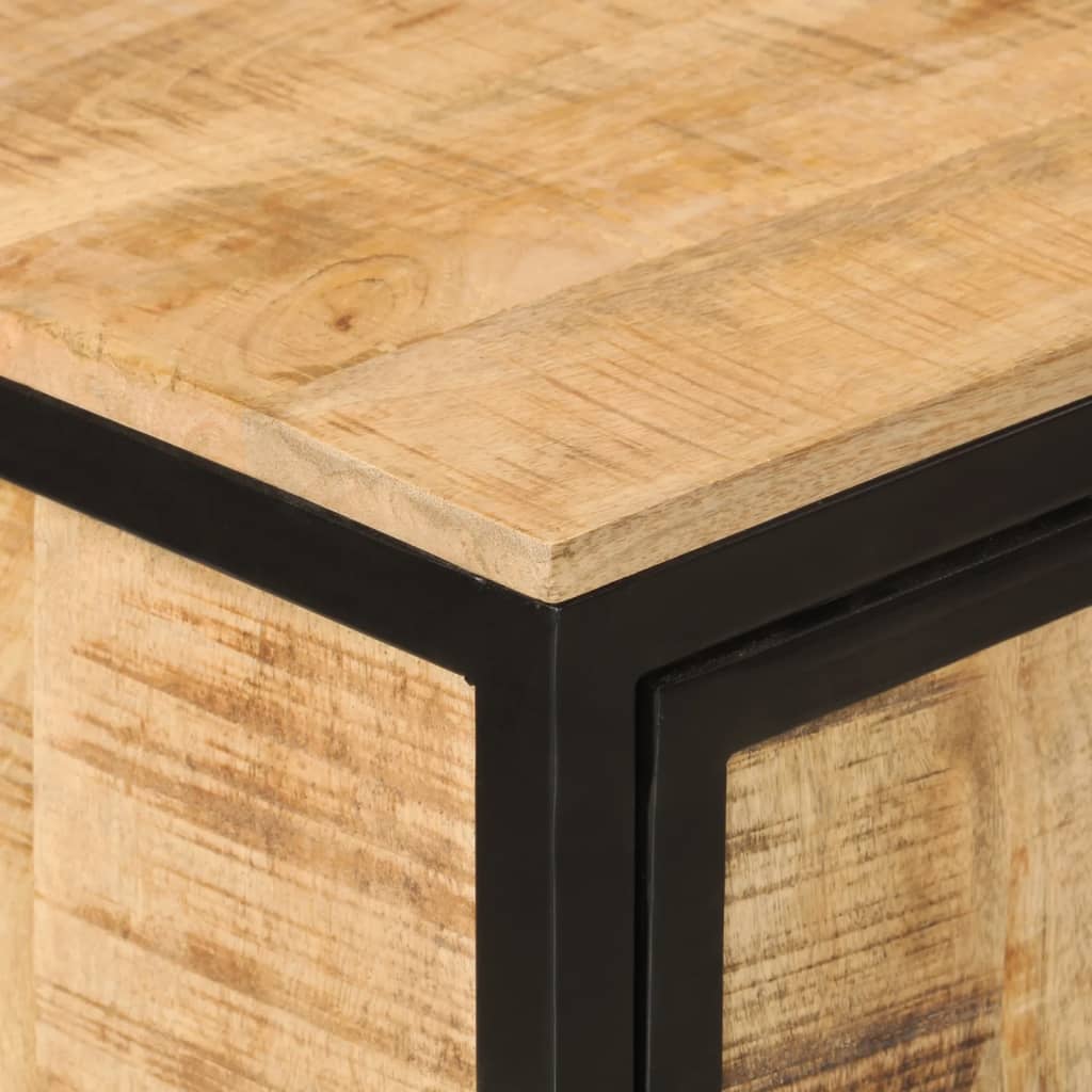 Mobile Da Bagno 40X27X90 Cm In Legno Massello Di Mango E Ferro